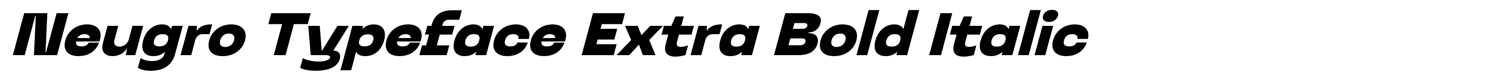 Neugro Typeface Extra Bold Italic